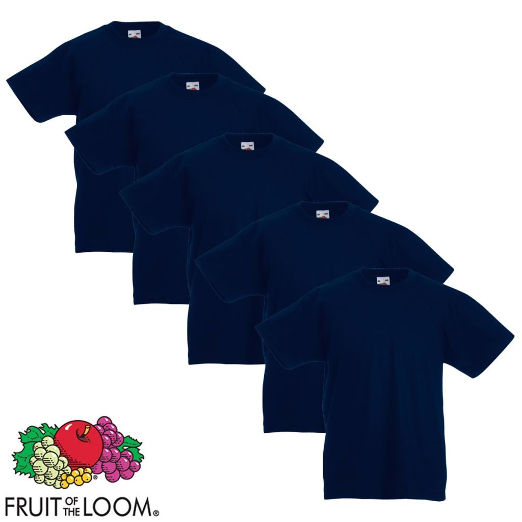 Fruit of the Loom Original Kids T-shirt 5 pcs Navy Size 128